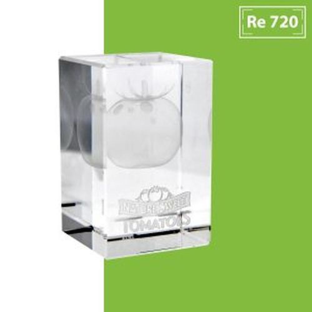 CUBO DE CRISTAL MEDIDA 5 X 8 X 5 CM  GRABADO EN 3 D  MEDIDA 4.5 X 7 MINIMO  50 PZAS imagen